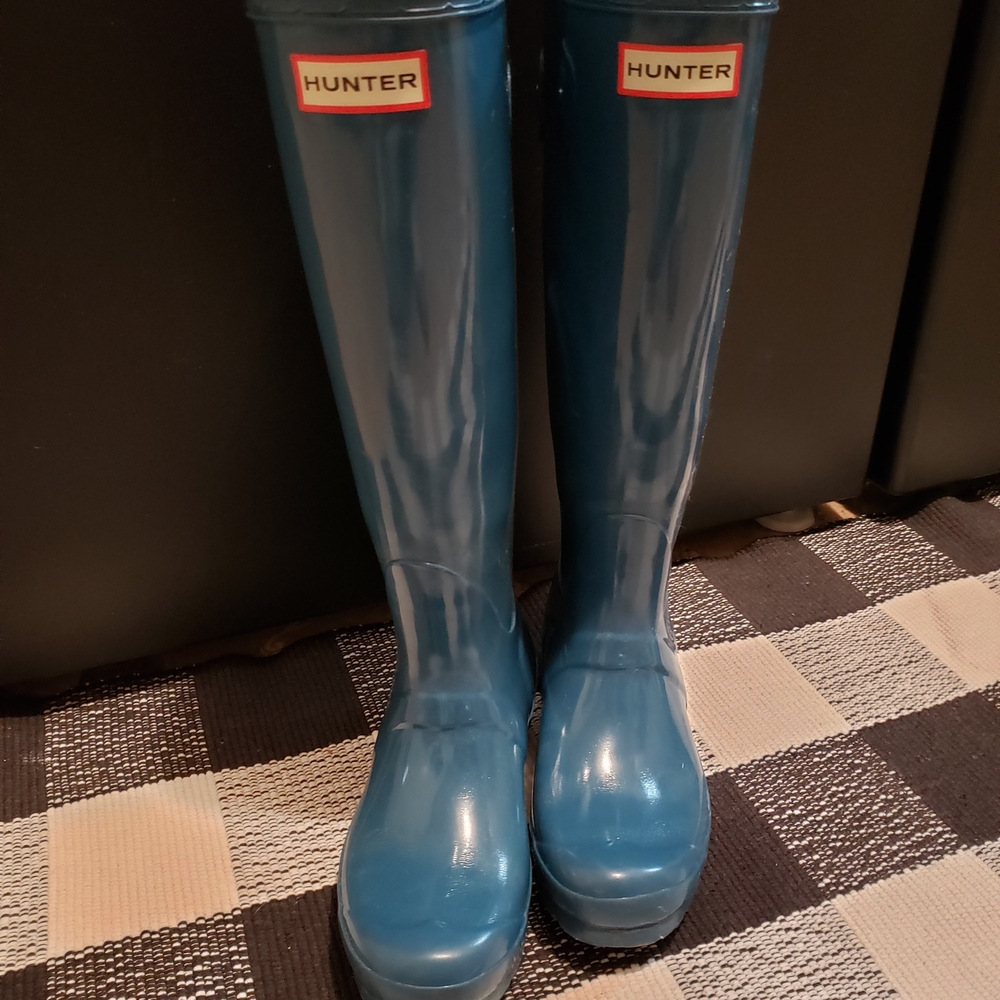 Hunter Glossy Teal Women's Rain Boots
